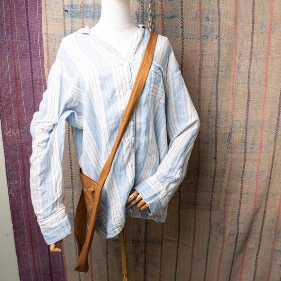 Tan upcycled carhartt crossbody bag - Picture 3 of 7